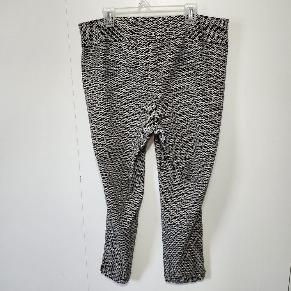 Roz & Ali Womens Pull On Dress Pants Size 20 Black White Geometric Career - Picture 4 of 12
